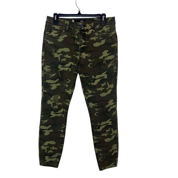Kut from the Kloth Denim - Kut from the Kloth Connie Hi-Rise Ankle Skinny Camo Jeans Military‎ Style Size 6